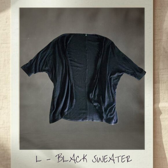 APT. 9 Black Open Front Drape Cardigan | Size L - Picture 3 of 5